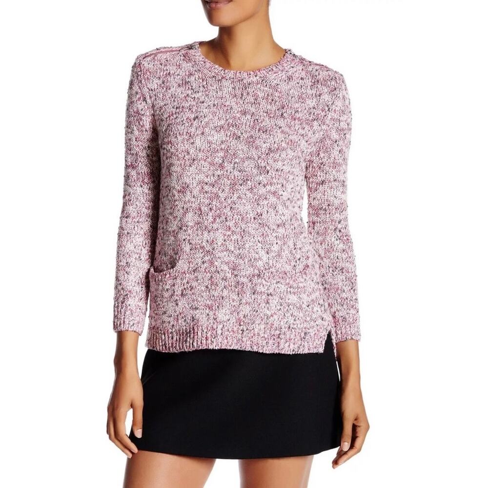 NWT: Rebecca Taylor Sweater Women’s L Pink Sparkle Tweedy Yarn Mix (C521)